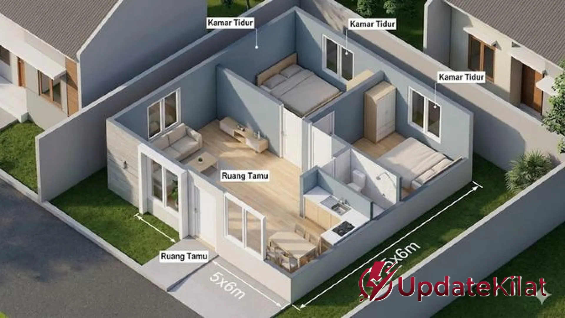 7 Inspirasi Denah Rumah Minimalis 2 Kamar dengan Budget 50 Juta: Kecil, Fungsional, dan Terasa Luas