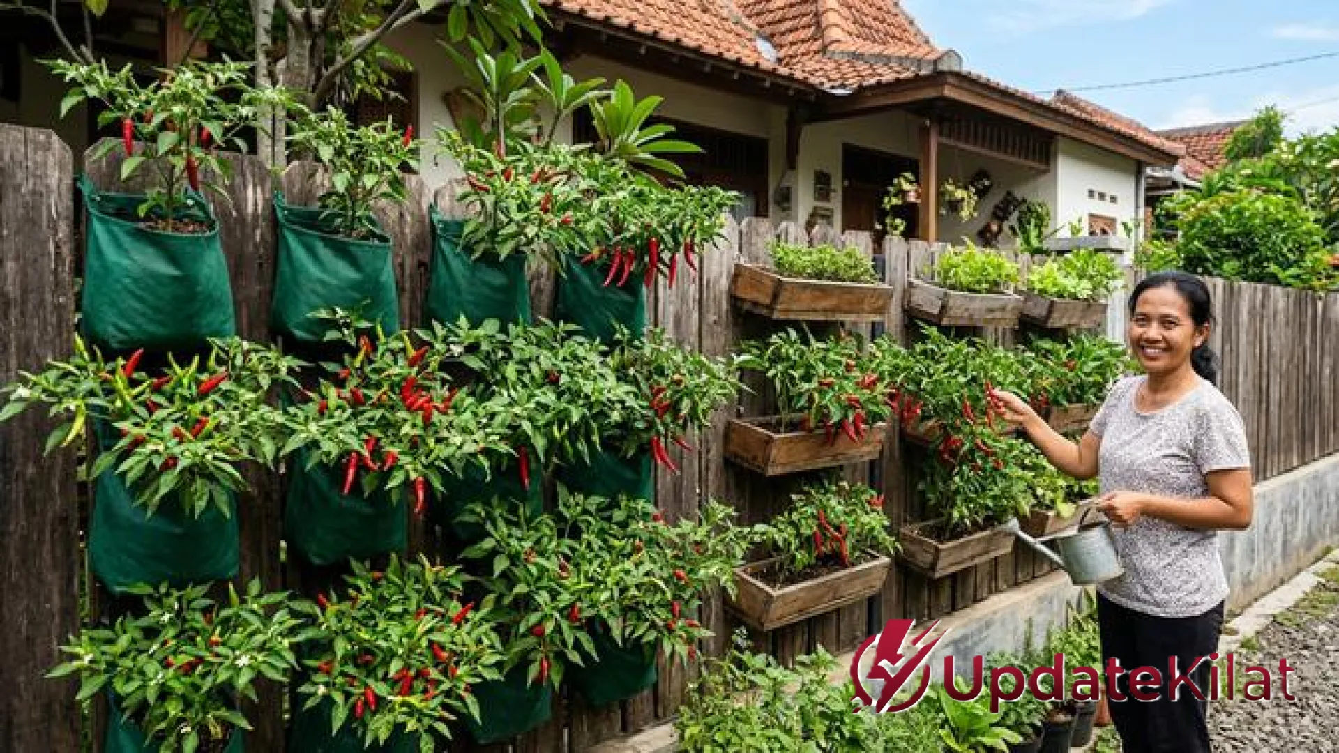 Kreasi Kebun Cabai Vertikal di Pagar Rumah: Solusi Cerdas Bertani di Lahan Sempit ala Urban Farming