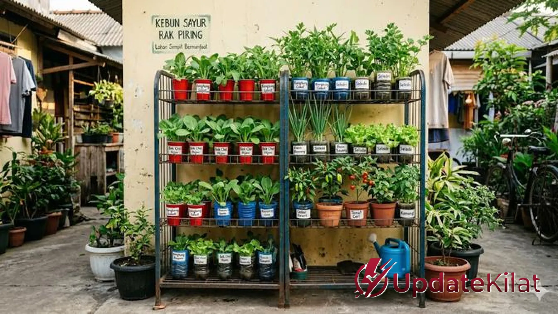 10 Transformasi Kreatif Rak Piring Bekas Jadi Kebun Sayur Vertikal yang Estetik dan Produktif