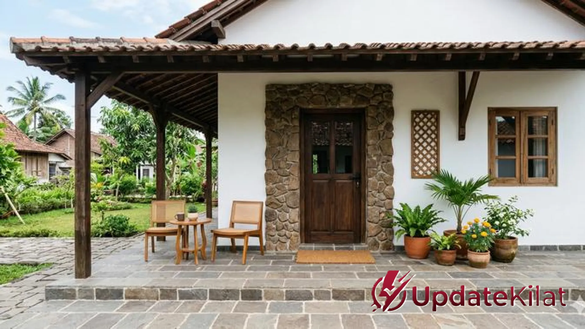 9 Inspirasi Teras Rumah Desa dengan Batu Alam: Sentuhan Estetika Abadi yang Tahan Cuaca Ekstrem
