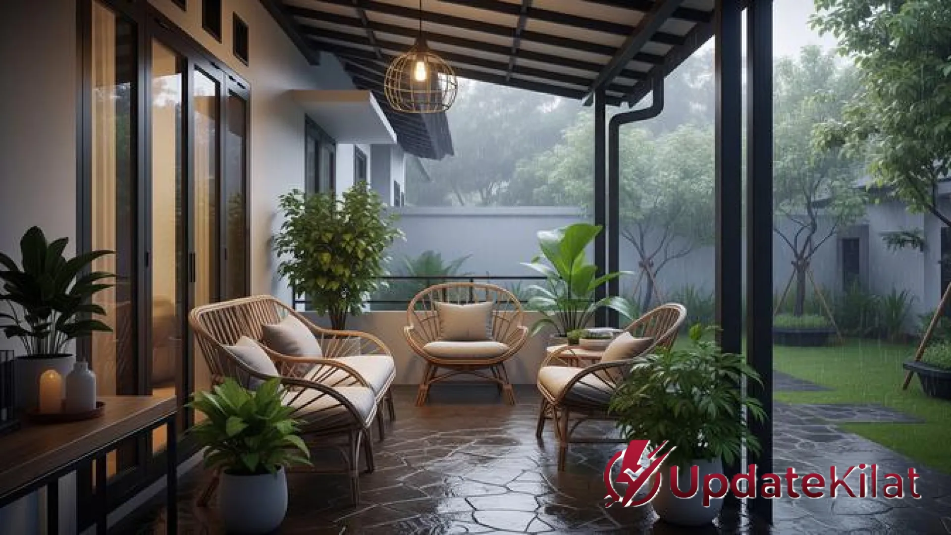 8 Inspirasi Desain Teras Rumah yang Nyaman dan Estetik untuk Menikmati Suasana Hujan