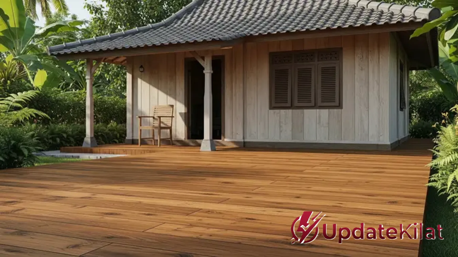 Estetika Hunian Desa: Transformasi Teras dengan Sentuhan Lantai Motif Kayu yang Hangat dan Elegan