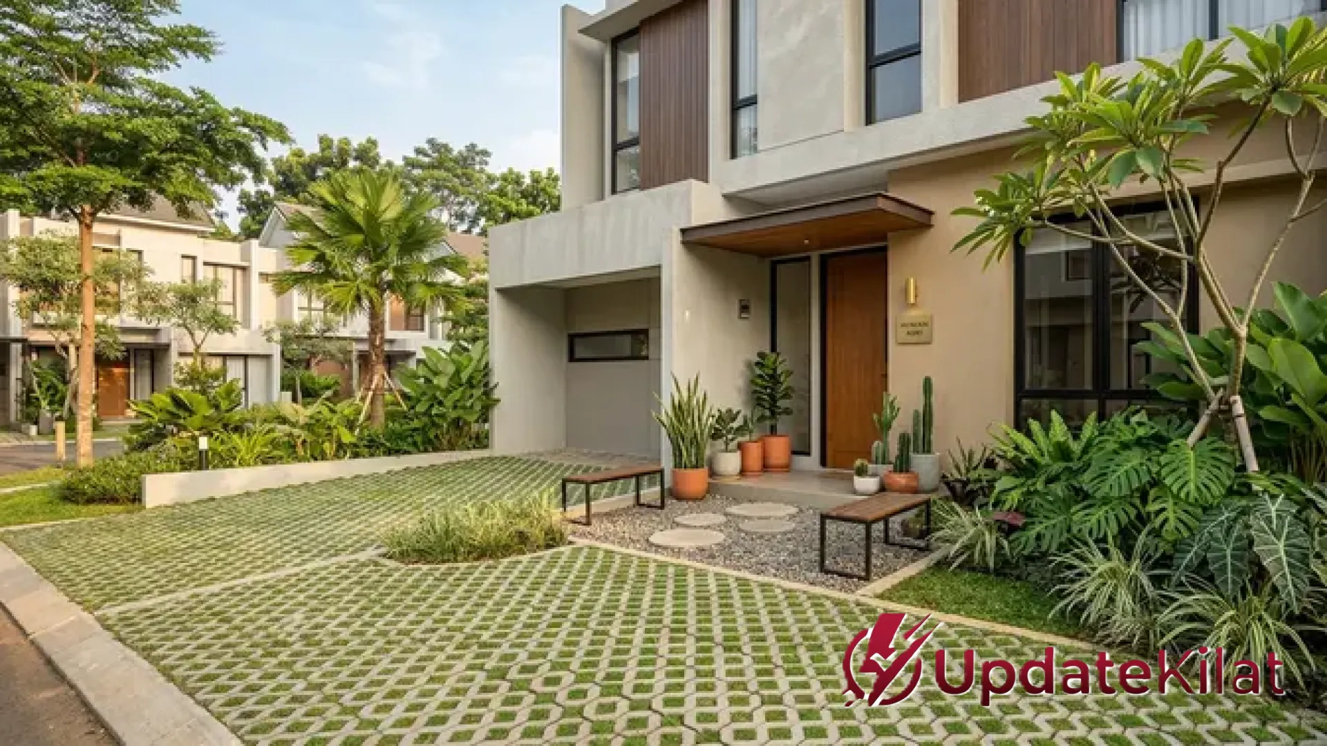 Sentuhan Hijau Estetik: 5 Inspirasi Taman Depan Rumah dengan Paving Rumput yang Mengubah Wajah Hunian