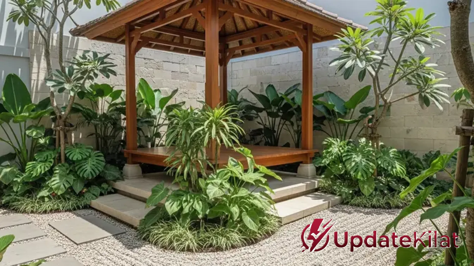 6 Desain Gazebo dengan Taman Kering: Solusi Estetik untuk Hunian Modern Rendah Perawatan
