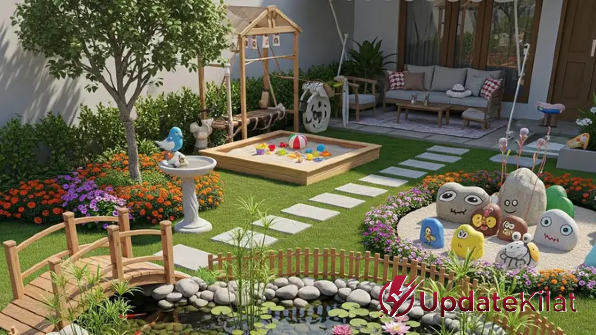 Wujudkan Oase Edukatif: 7 Inspirasi Taman Depan Rumah dengan Kolam Ikan Ramah Anak yang Sejuk dan Aman