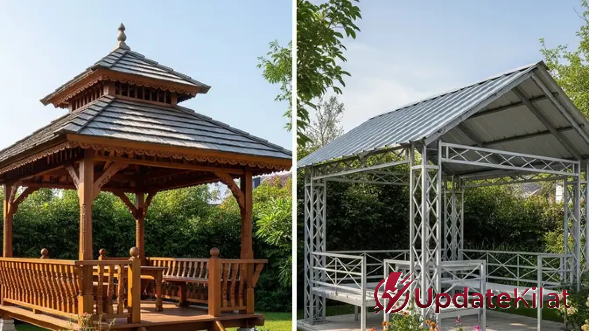 Gazebo Kayu vs Baja Ringan: Panduan Lengkap Memilih Material Terbaik untuk Area Bersantai Impian Anda