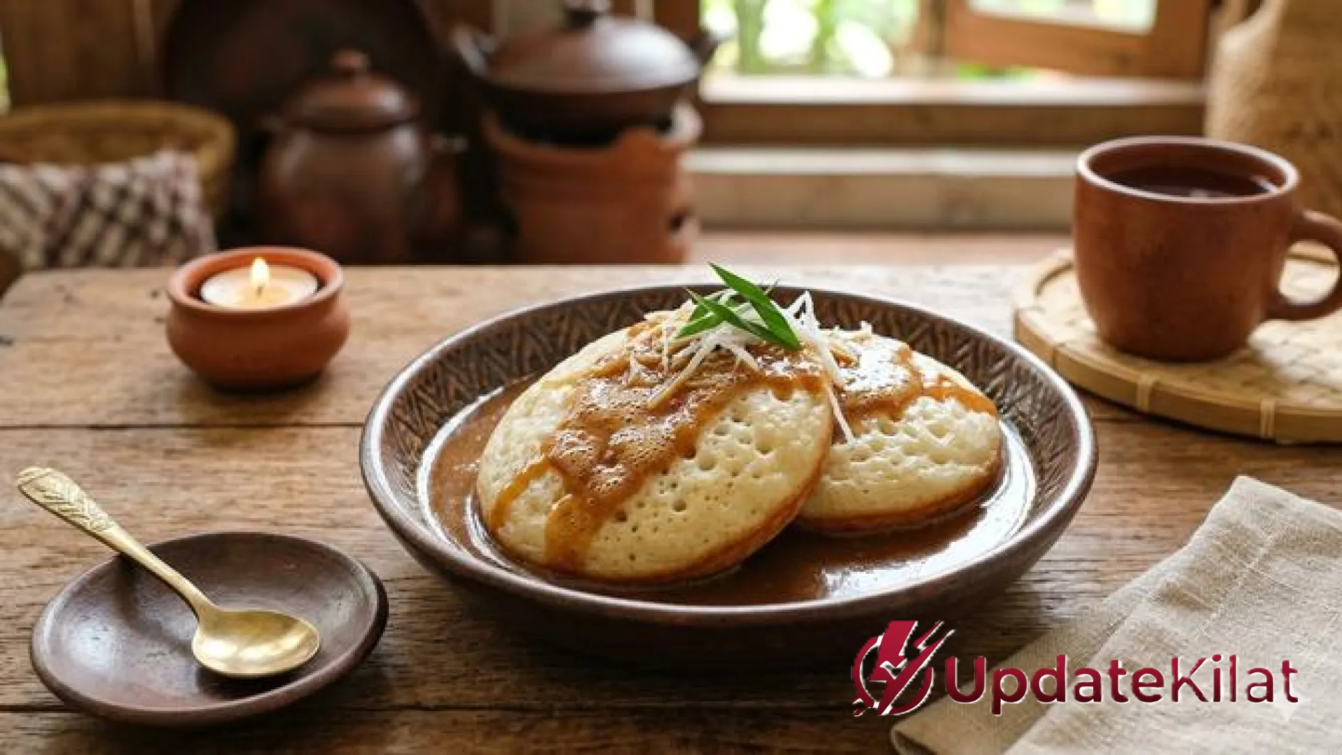 Resep Serabi Kuah Kinca Takaran Sendok: Rahasia Tekstur Empuk Bersarang dan Harum Menggoda