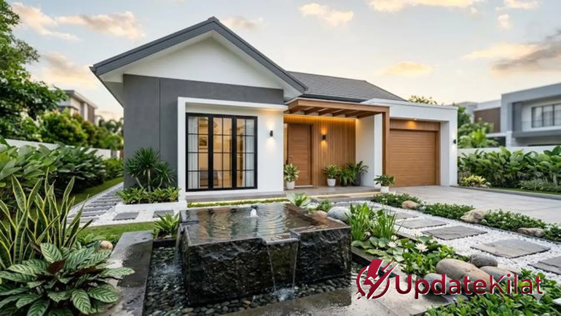 Sentuhan Alam di Beranda: 8 Kreasi Batu Alam dan Elemen Air untuk Fasad Rumah yang Lebih Hidup